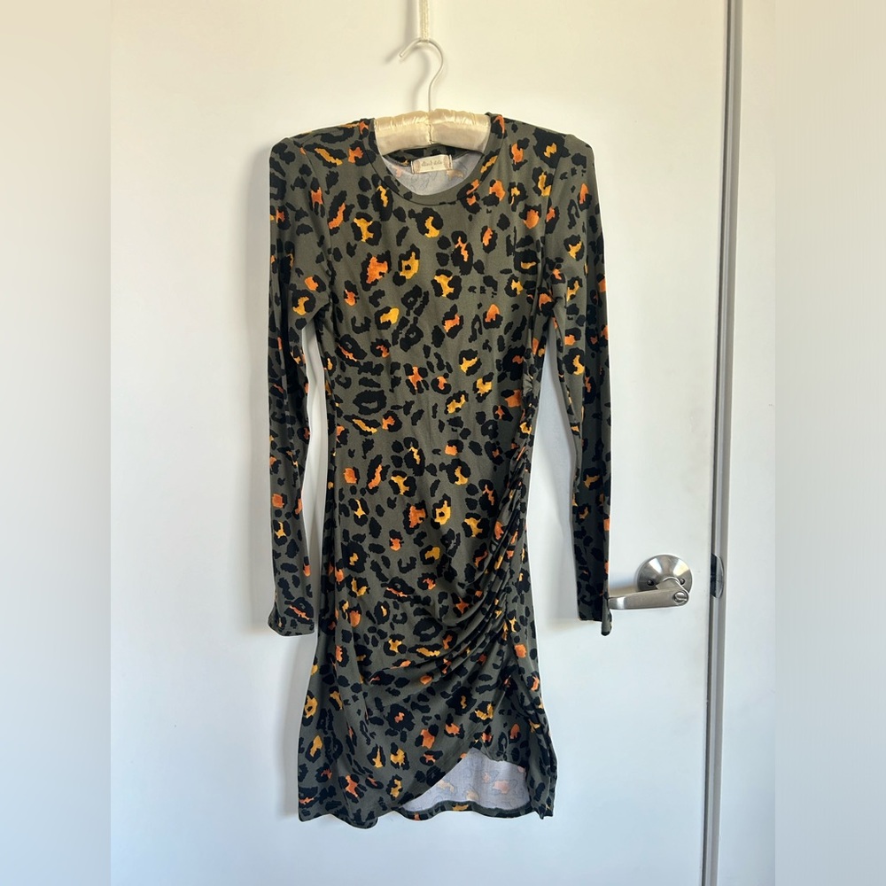Altar’d State Tight Green Cheetah Print Dress